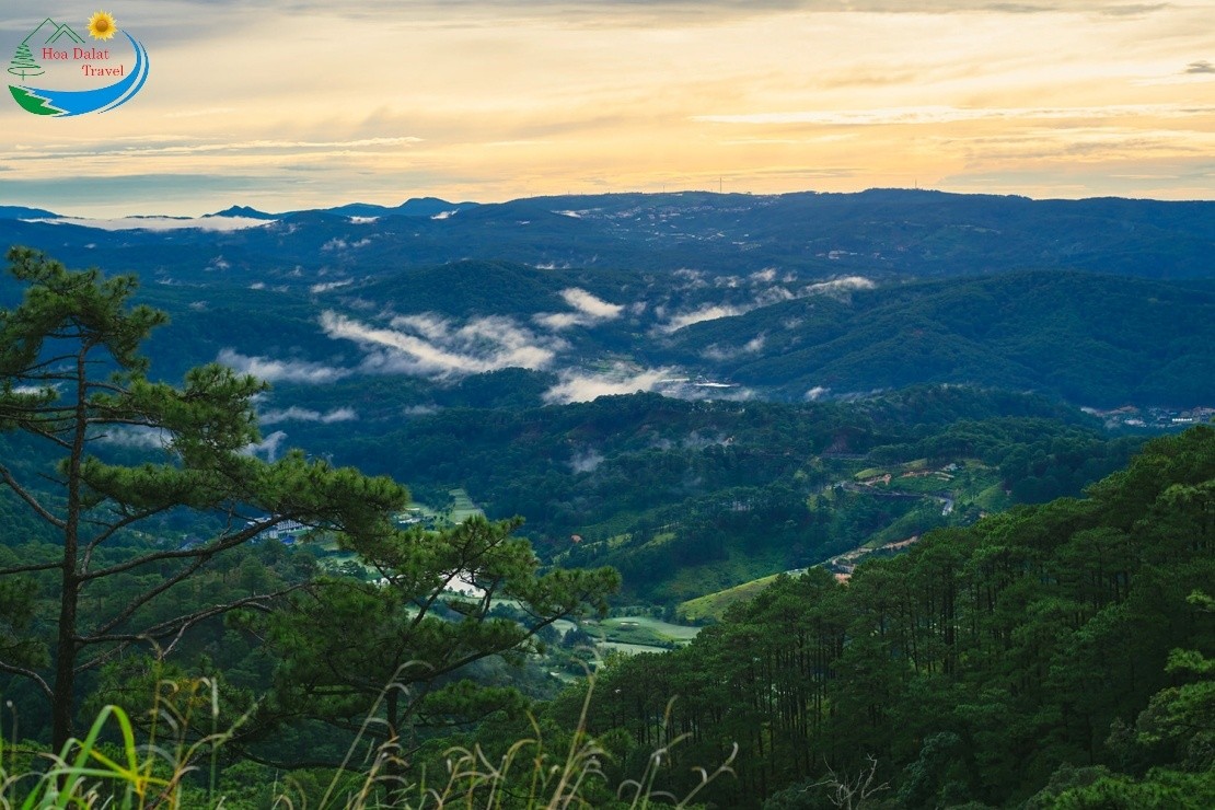 Từ trên đỉnh Pinhatt , du khách sẽ được tận hưởng những ncảnh tuyệt đẹp của núi rừng Đà lạt